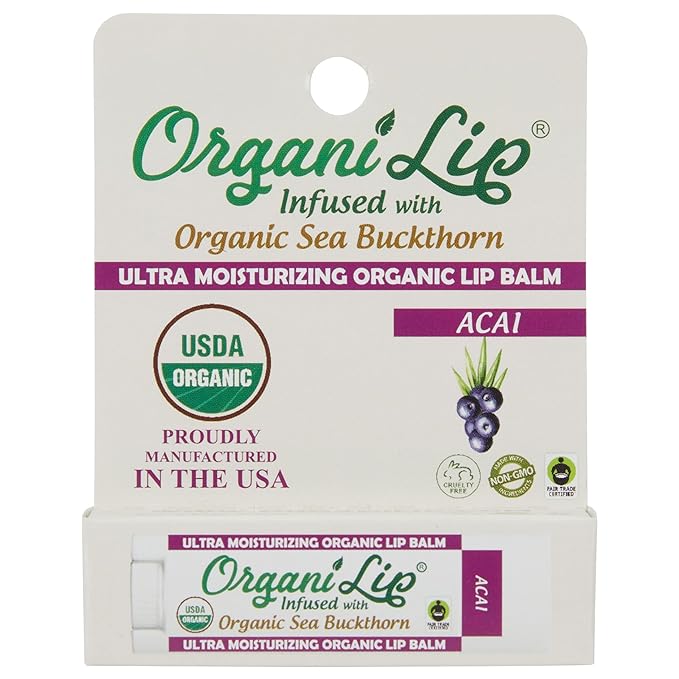Organic Lip Balm, Acai Flavor, Ultra Organic,