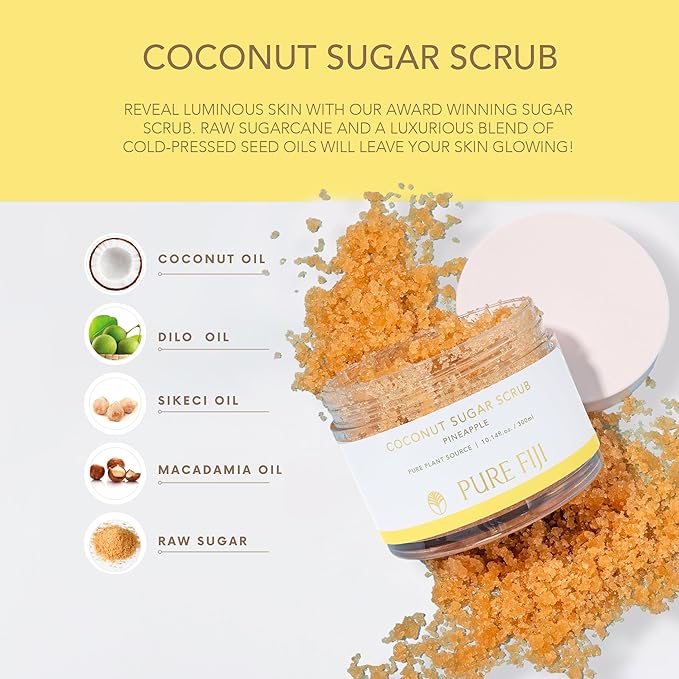 Pure Fiji Coconut Sugar Body Scrub, Pineapple (10.14 Oz /300ml)