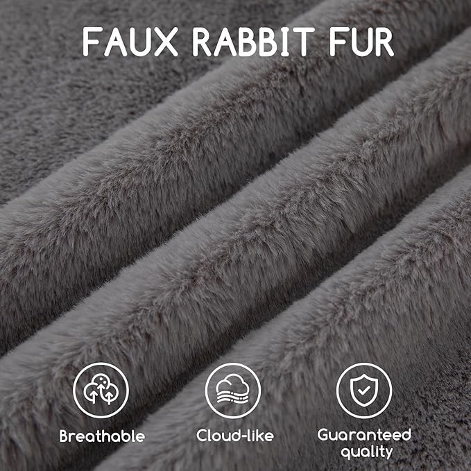 HIGOGOGO Pouf Stuffed Ottoman Round Modern Foam Filled Foot Rest Chair Decorative Poufs 20 x 15 Inches Fluffy Boho Comfy Stool for Living Room, Grey