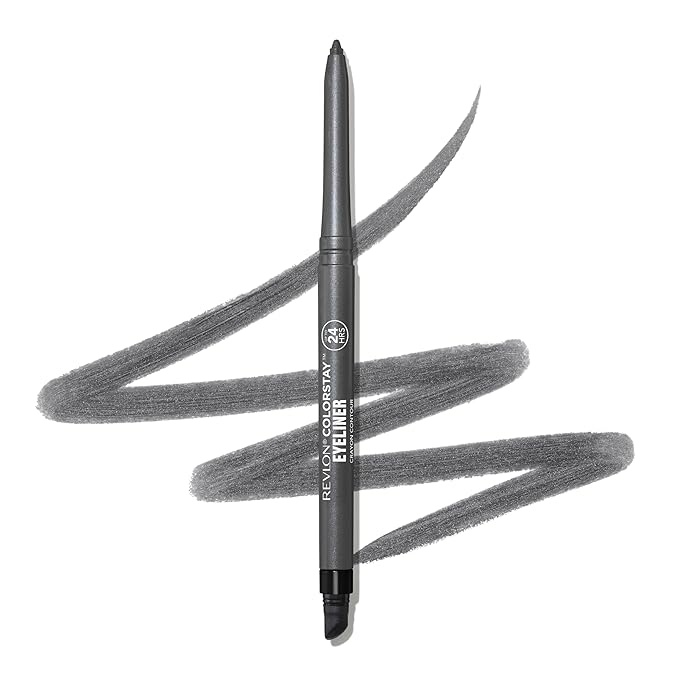 REVLON ColorStay Pencil Waterproof Eyeliner, Smudge-Proof, Eye Makeup with Built-In Sharpener, Stocking Stuffer for Women, 204 Charcoal, 0.01 oz