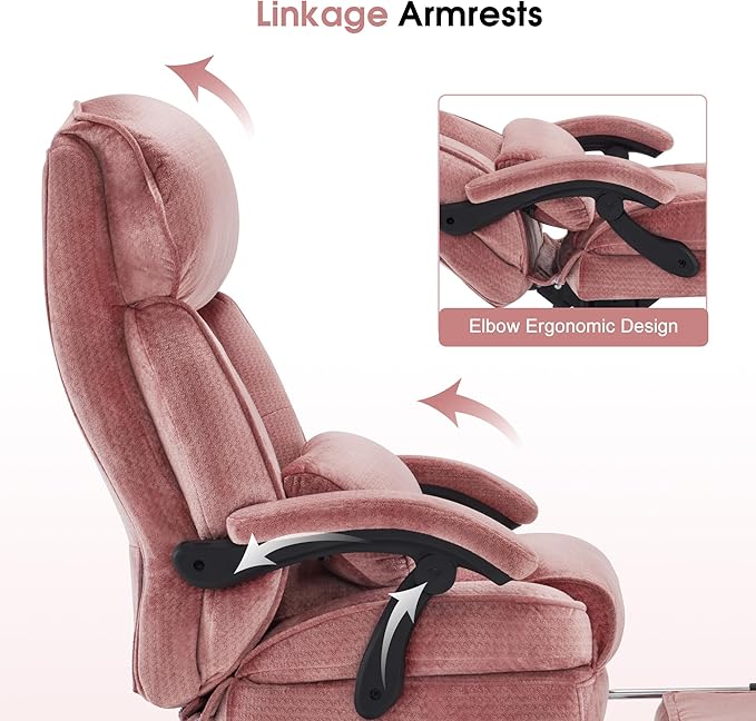 BarberPub Beauty Chair, 360° Rotating Lifting Facial Beauty Spa Chair, Adjustable Tattoo Salon Spa Esthetician Beauty Equipment 3571 (Fabric, Pink)