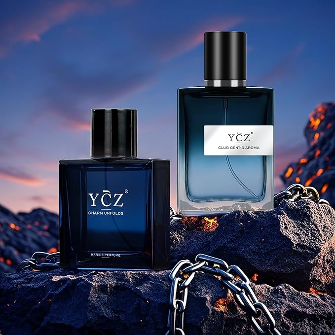 Ycz Cologne for Men Set, 1.7oz(50ml) Bottled Marine Perfume and Club Men Perfume Sophisticated Woody Citrus Scent, Highquality Long Lasting, Sleek Bottle Design, Ideal Special Occasions Ideal Gift