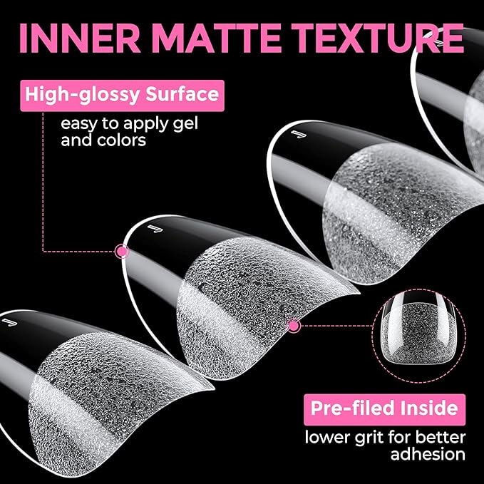 UNA GELLA Extra Short Almond Nail Tips Full Cover 216PCS Gel Nail Tips Short Almond Shaped Nails Tips Soft Gelly Gel Clear Fake Nails Tip for Acrylic Nail Tip Soak Off Home DIY Salon Nails 12 Sizes