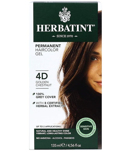 Herbatint Permanent Haircolor Gel, 4D