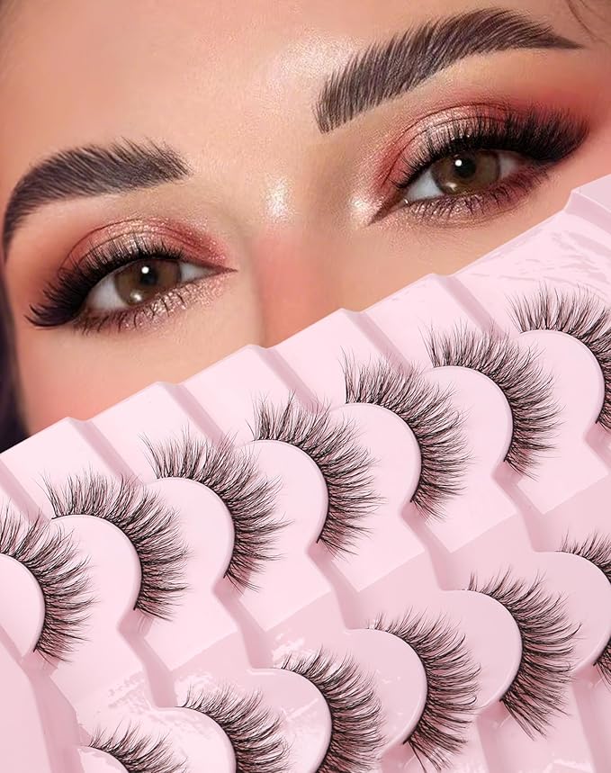 False Eyelashes Natural Wispy Lashes Fluffy Fake Lashes Flared-07