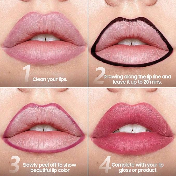 Lip Stain Peel Off - Lip Liner Long-wear & Waterproof Moisturizing Lip Stain with Matte Finish, Transfer-Proof, Non-Stick Cup Lip Tint Stay On All Day (Cocoa)