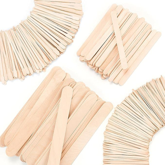 4 Style 500 Pcs Waxing Sticks Assorted Wax Applicator Sticks For Body Legs Face With Small Medium Large Sizes Wood Popsicle Sticks For Waxing Or Wood Craft Sticks