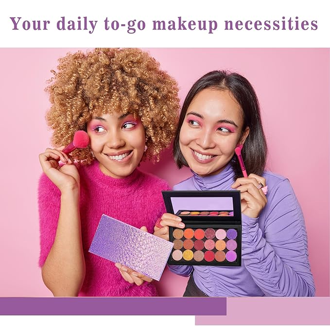 Lolalet 2 Pack Magnetic Makeup Palettes, Empty Magnetic