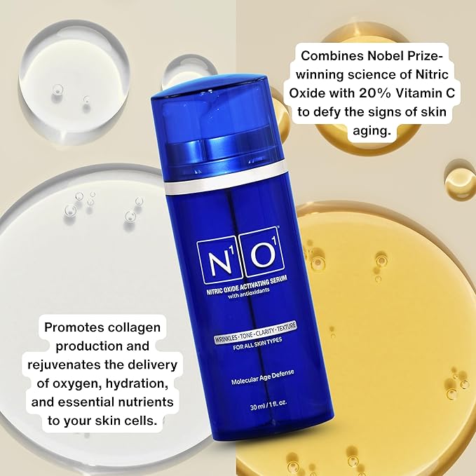 Nitric Oxide Activating Serum with Antioxidants | Hydrating Serum For Face | Decreases Wrinkles | Pore Minimizer | Improves Skin Texture | Helps Dark Spots | 1 Fl Oz, 30ml