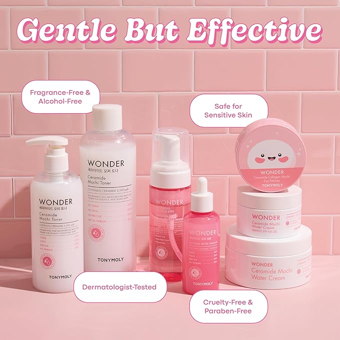 TONYMOLY Wonder Ceramide Mochi Toner – Hydrating & Strengthening Dewy Glass Skin Toner for Healthy Moisturized Skin, Large 16.9 oz Korean Skincare
