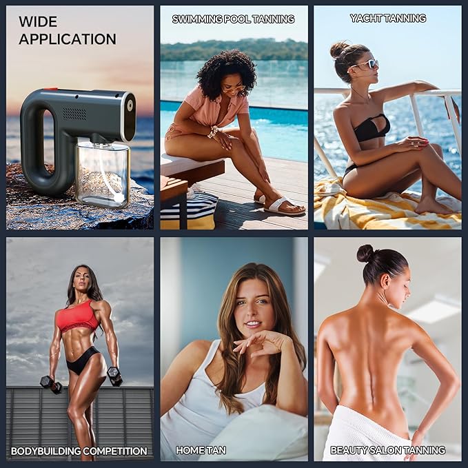 Cordless Spray Tan Machine, Rechargeable Spray Tan Gun Self Tanners Professional Mobile Spray Tan Airbrush Machine for Beach Tan Home DIY Spray Tan Travel Salon Self Tanner