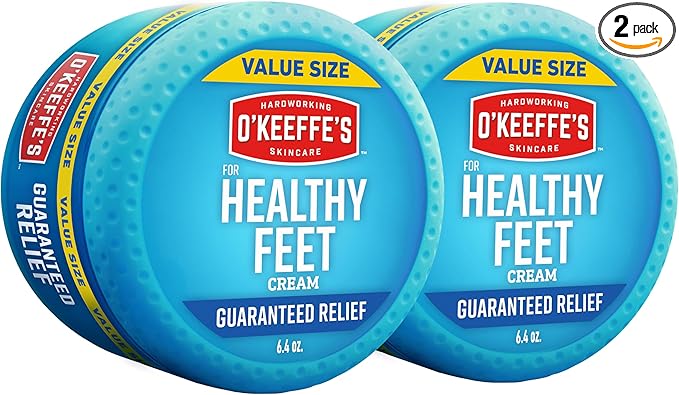 O'Keeffe's for Healthy Feet Foot Cream - 6.4 oz Jar (2 Pack) - Guaranteed Relief for Extremely Cracked, Dry Feet, Repairing Skincare, Instantly Boosts and Retains Moisture Levels