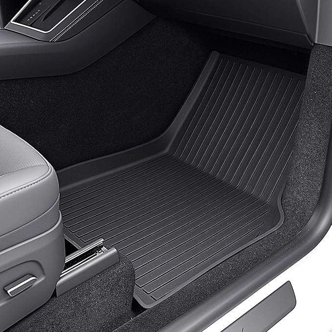 2025 2026 Tesla Model Y Juniper Floor Mats Newly Upgraded Heavy-Duty TPE Floor Mats All-Weather anti-slip Front and Rear Cargo Liner 2nd row Seat Back Pad Trunk Mat Interior Accessories,Full Set 9 PCS