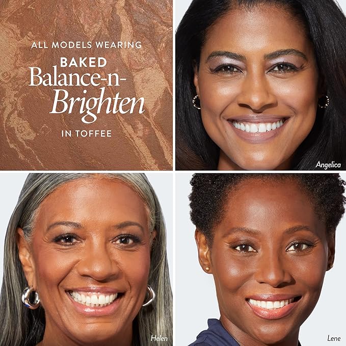 LAURA GELLER NEW YORK Award-Winning Baked Balance-n-Brighten Color Correcting Powder Foundation - Toffee - Buildable Light to Medium Coverage - Demi-Matte Natural Finish