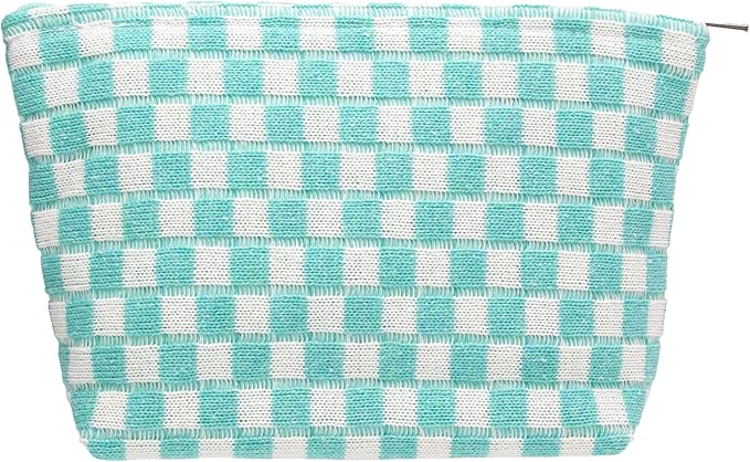 Pazimiik knitted checkered makeup bag