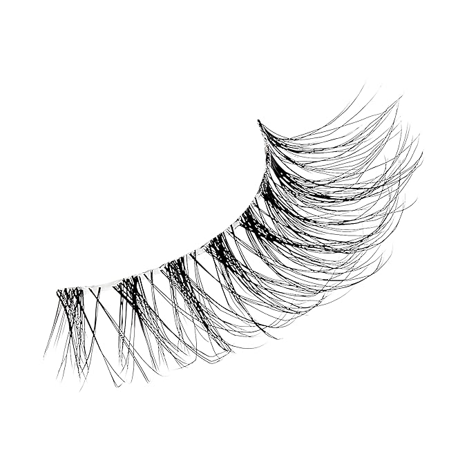 KISS The New Natural, False Eyelashes, 'Wide Slacks', 12 mm, Includes 4 Pairs Of Lashes, Contact Lens Friendly, Easy to Apply, Reusable Strip Lashes