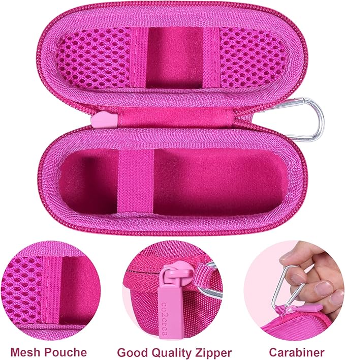 co2CREA Hard Case and Replacement Head Compatible with Finishing Touch Flawless Facial Hair Remover Electric Face Razor for Women (Pink Crystal Case + Replacement Head)