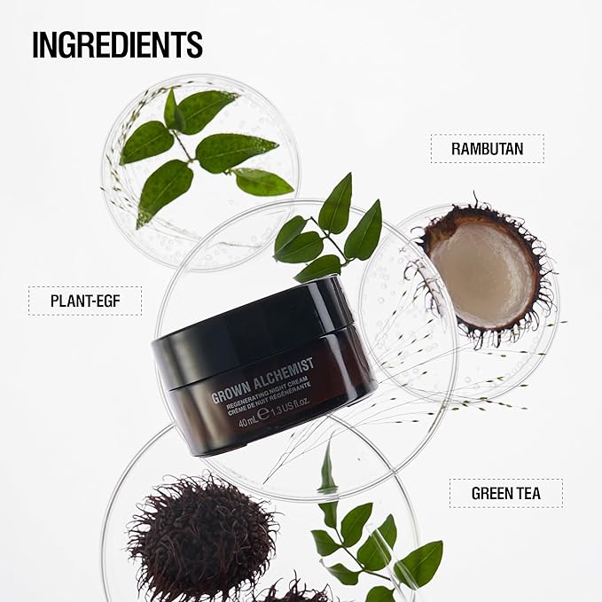 Grown Alchemist Regenerating Night Cream, 40ml, Anti-Aging Moisturizer for Firming, Collagen Boost & Wrinkle Reduction