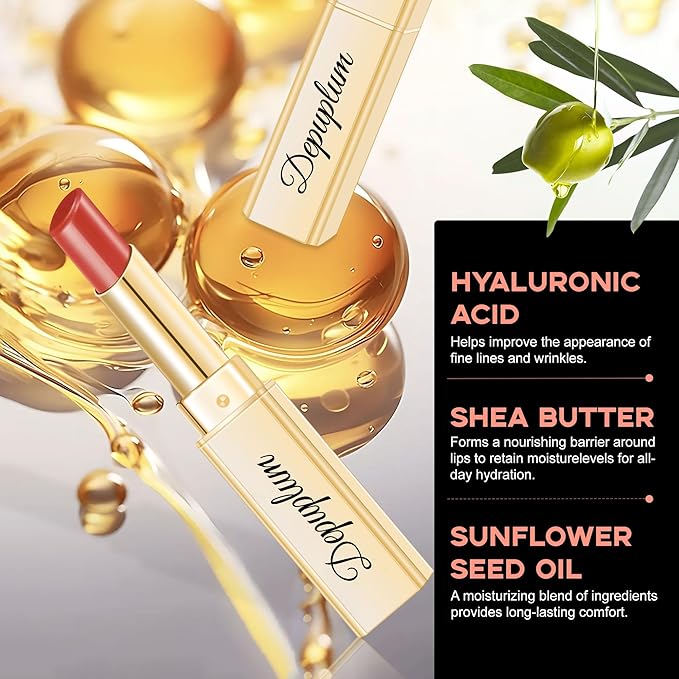 Brown Lipstick for Women Hydrate Cream Lipstick Moisture Lip Gloss Sheer-Medium Coverage Shine Long Lasting Lipsticks for Dry Lips, DM94 Caramel