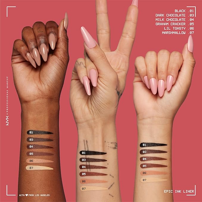 NYX PROFESSIONAL MAKEUP Epic Ink Liner, Waterproof Liquid Eyeliner with Vegan Formula - Graham Cracker (Light Brown Matte)