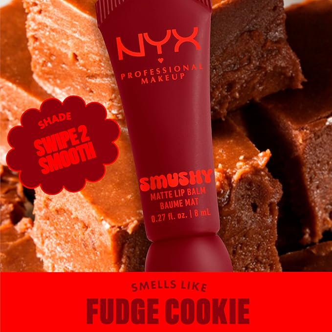 NYX PROFESSIONAL MAKEUP Smushy Matte Lip Balm, Tinted Lip Moisturizer with Soft, Matte Finish - Swipe 2 Smooth (Cherry Cola Brown)