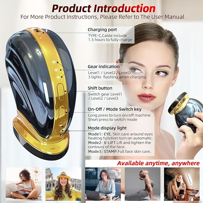 Microcurrent Multifunctional Facial Device, Smart Photon Micro-Current Device Electric Face Lift Light Therapy Skin Care Beauty Machine