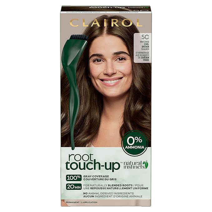 Clairol Root Touch-Up by Natural Instincts Permanent Hair Dye, 5C Cool Brown Hair Color, Pack of 1