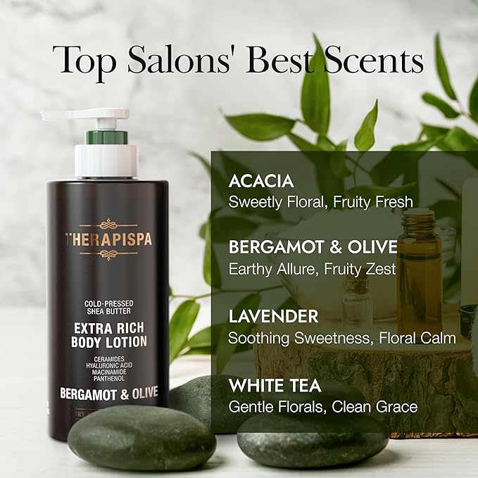 Scented Body Lotion for Women – Deep Hydration & Refreshing Moisturizer with Shea Butter, Ceramides & Panthenol to Revive & Nourish Dry Skin (Bergamot & Olive, 17.0 fl oz)