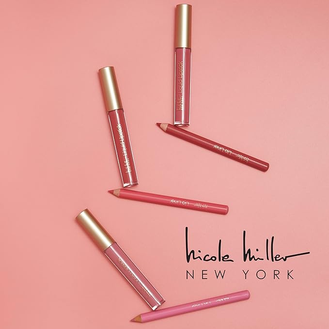 Nicole Miller Liquid Lipstick & Liner Collection | 6 Piece Set in Various Shades for Stunning, Long-lasting
