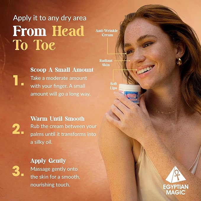 Egyptian Magic - All Purpose Face, Body, and Dry Skin Moisturizing Cream, Skin Protectant for Women & Men, Eczema Care Healing Balm, Scar Treatment, Stretch Marks, and Tattoo Aftercare, 1oz Jar