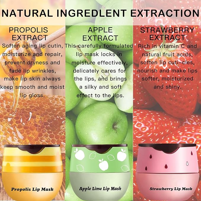 3 PCS Lip Balm Honey Pot, Wrinkle