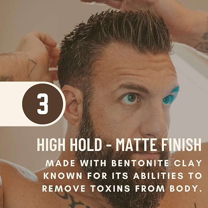 Johnny Slicks Formula 49 Clay All Organic Pomade | Firm Hold & Matte Finish (Promotes Healthy Hair Growth, Helps Hydrate Dry Skin), (2 ounce, Original)