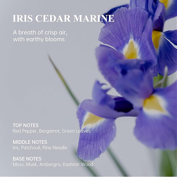 Atom Fresh Iris Cedar Marine Body Wash for Women, Sulfate Free Body Shower & Gentle Cleanser for Sensitive Skin - Moisturizing Bodywash with Refreshing Scent, Natural Shower Gel for Body Care