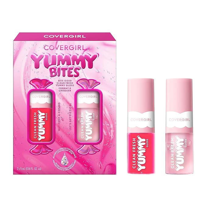 COVERGIRL Clean Fresh Yummy Gloss Bite-Sized Minis Kit - Let’s Get Fizzical & But First a Cosmo