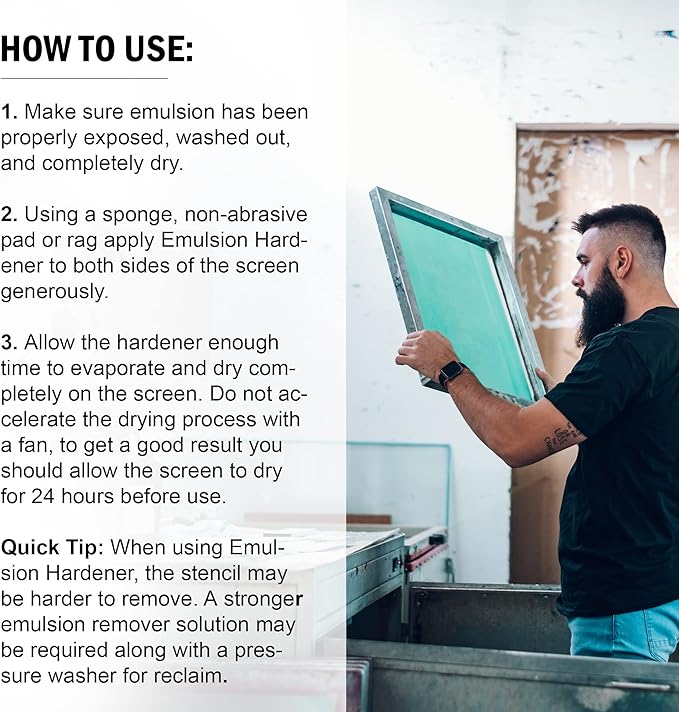 Ecotex® Emulsion Hardener for Screen Printing (Quart - 32oz.) – Enhances Stencil Durability Against Water-Based and Discharge Inks - Screen Print Direct®