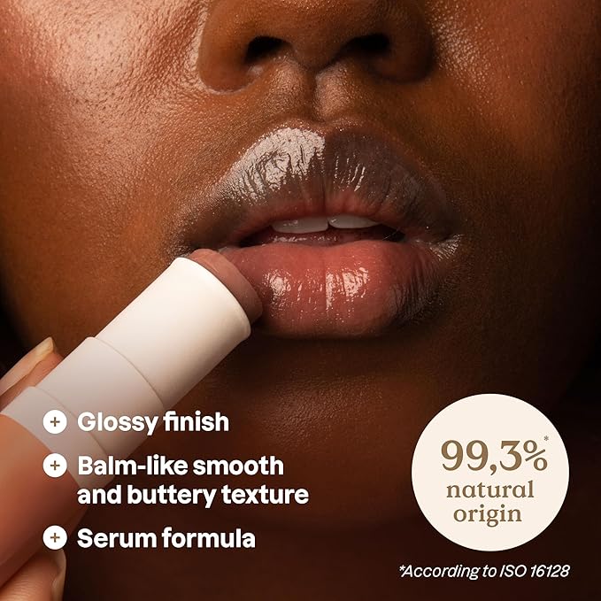 ATTITUDE Oceanly Sheer Lip Gloss Stick, EWG Verified, Titanium Dioxide-Free, Vegan Makeup & Beauty, Cruelty-Free, Plastic-Free, Ginger, 0.12 Ounces