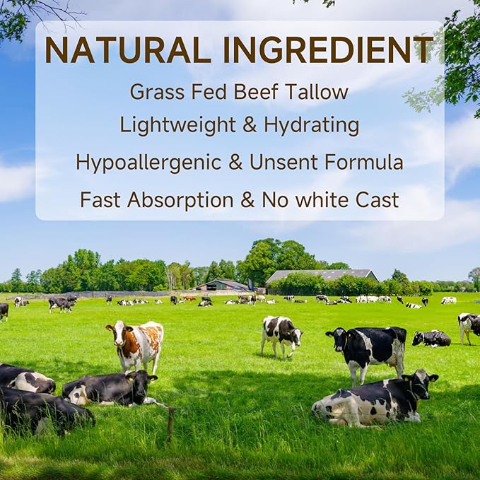 Tallow Sunscreen, Sunscreen for Face, SPF30 Natural Reef Safe Face Body Beef Tallow Sunblock, Non Greasy Clean Travel Sun Screen Sunblock for Outdoor Travel, 7.38 OZ,3 Pack