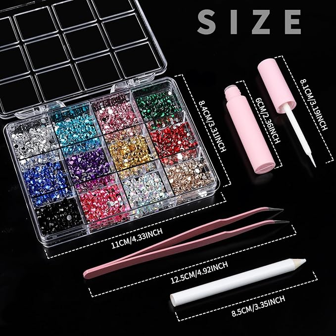 YGDZ Face Rhinestones Kit, Face Eye Gems for Makeup, Face Jewels Set with Face Makeup Glue, Nail Gems, Rhinestones for Body, Hair, Nail Art, Halloween Makeup for Women
