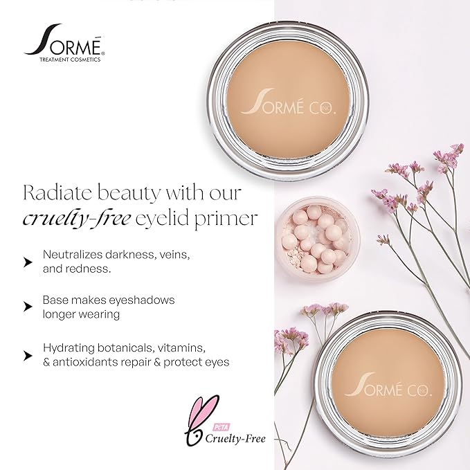 Sorme Cosmetics PRO Eyeshadow, All In One Eye Primer for Smooth and Crease-Resistant Eye Makeup, Waterproof and Long Lasting, Nude Translucent Shade, More Vibrant Makeup Color