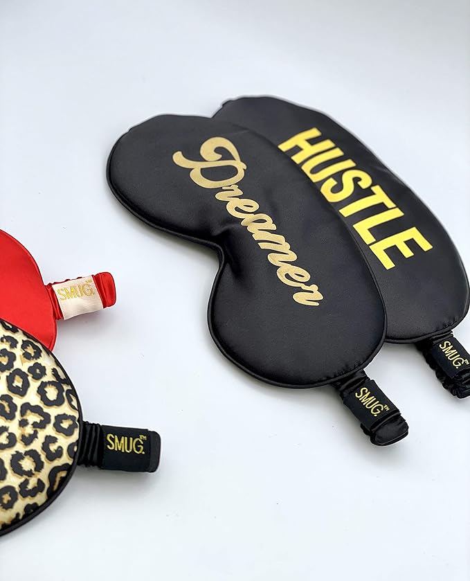 SMUG Satin Sleep Mask & Eye Mask | Travel Sleep Masks for Women & Men | Soft Sleeping Eye Mask to Nourish Skin & Reduce Dark Circles | Eye Sleep Mask Shades to Block Out Light | Dreamer