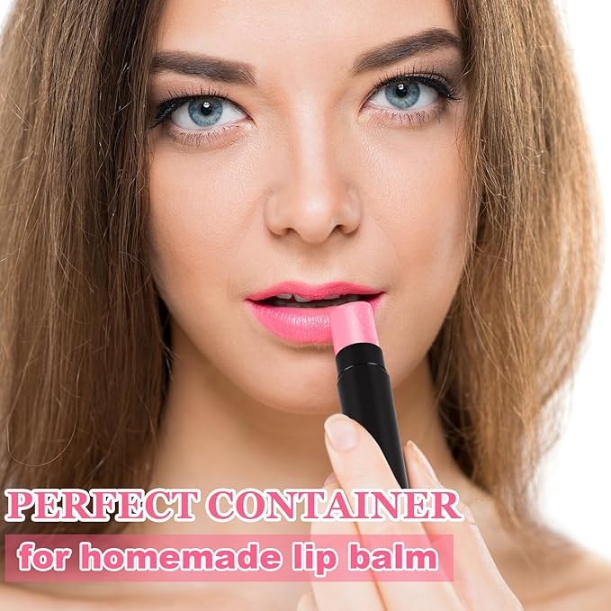 100 Pack Empty Lip Balm Tubes, Black