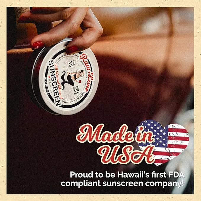 Raw Love Reef Safe Sunscreen SPF 35 | Mexico & Hawaii Approved Biodegradable Sunscreen | Travel Friendly, Water Resistant, Natural, Organic Ingredients | Broad Spectrum Mineral Zinc Oxide | 4 Oz