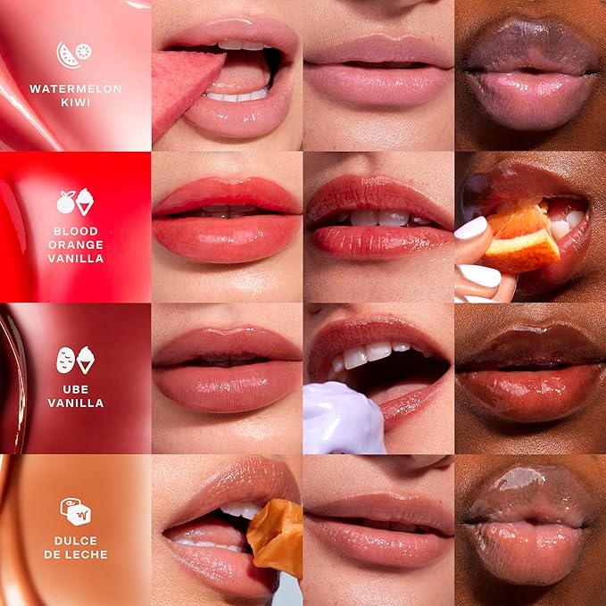 Tower 28 LipSoftie Hydrating Tinted Lip Treatment Balm, Moisturizing Lip Mask for Chapped Lips - Watermelon Kiwi Flavor, Sheer Baby Pink Gloss