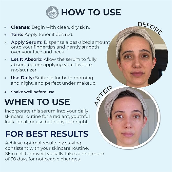 Peptide Collagen Serum 1 oz – Gentle Anti-Aging Hydrating Serum for Sensitive to Dry Skin | Reduces Wrinkles | Firms & Plumps | Supports Smooth, Firm Complexion | Made in USA