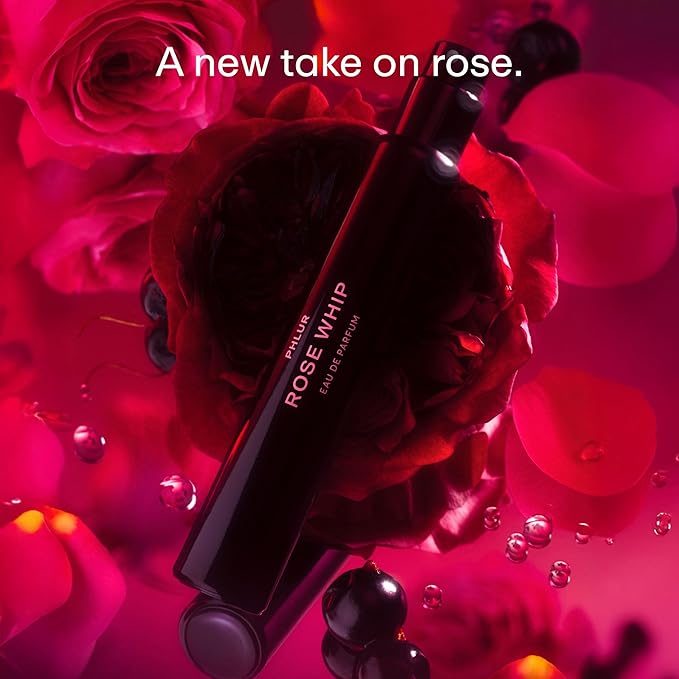 PHLUR Rose Whip Eau de Parfum - Travel Size Perfume - Woody Floral Perfume with Rose, Black Currant, Pink Pepper, Nutmeg, Cashmere Wood & Musk (9.5mL)