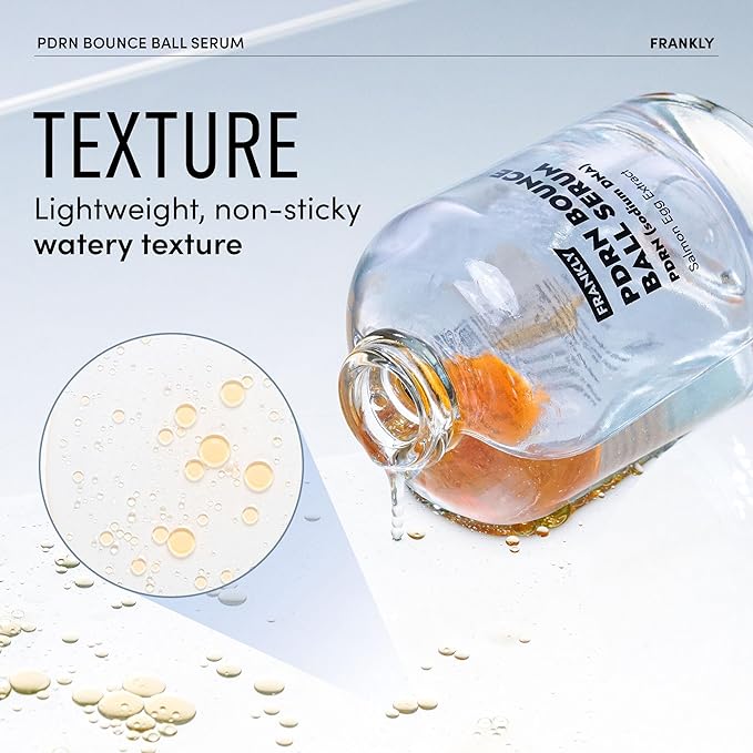 FRANKLY Salmon PDRN Bounce Ball Serum – Skin Repair PDRN Salmon DNA Serum for Post Microneedling Recovery, Redness & Damaged Skin | Glass Skin Korean Skincare | Lightweight, Non Sticky | 1.01 fl oz