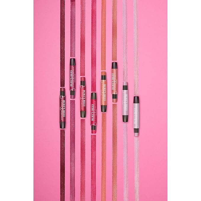 Burt's Bees Shimmer Lip Tint Set, Tinted Lip Balm Stick, Moisturizing for All Day Hydration with Natural Origin Glowy Pigmented Finish & Buildable Color, Fig (4-Pack)