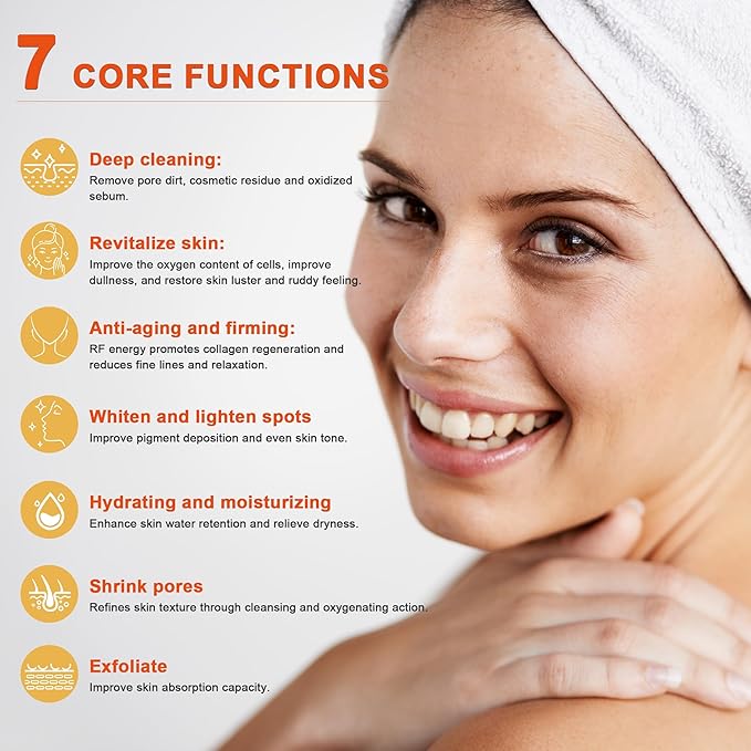 Elitzia CO₂ Oxygen Bubble Facial Device with 7-Color LED - Portable Oxygenating Bubble Skin Care Device for Hydration & Pore Care, Rechargeable Home Spa System - ETOB01