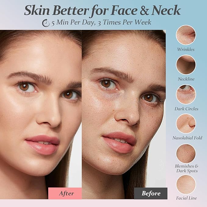 Red Light Therapy for Face, Eyes and Neck, Red Light Therapy Wand, 7 Color Led Light Therapy for Face, Red Light Therapy at Home for Face Lift, Firm, Smooth, Skin Care Massage Tools