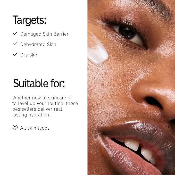 The INKEY List Glow Hard or Go Home Gift Set, Includes 2 Cleansing Pads, Hydrating Cream-to-Milk Cleanser + Hyaluronic Acid Serum + Omega Water Cream, Skincare Trio for Glowing Skin, Perfect Gift